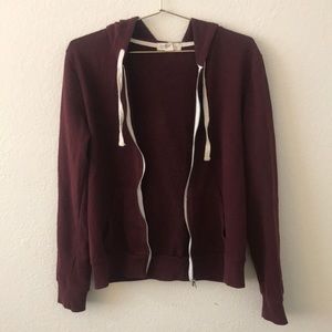 Dark Red Zip-Up Hoodie